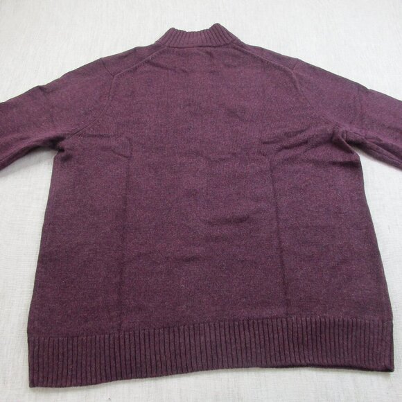 Sonoma Goods for Life Supersoft‎ Sweater Mens 2XL Maroon Ribbed Hem Quarter Zip - Picture 2 of 11